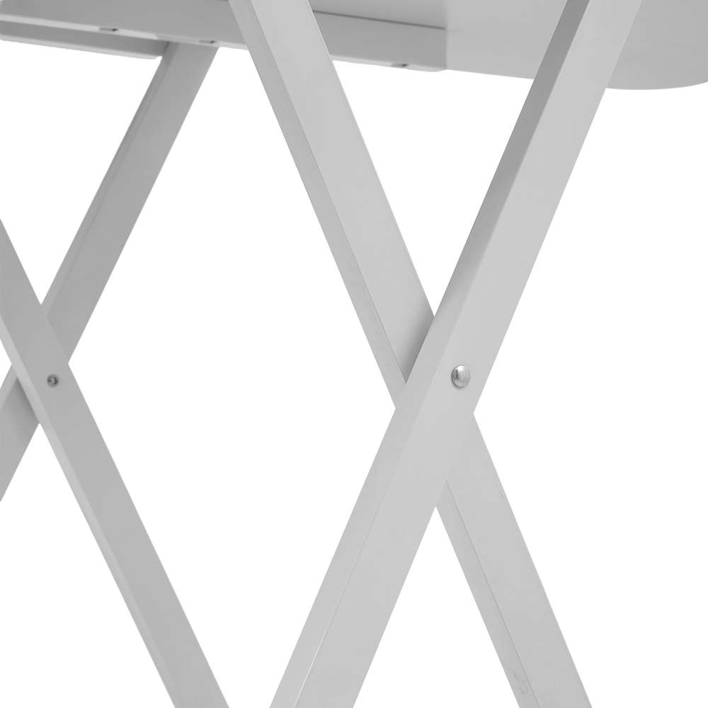 Living and Home 4 Seater White Foldable Dining Table Image 5