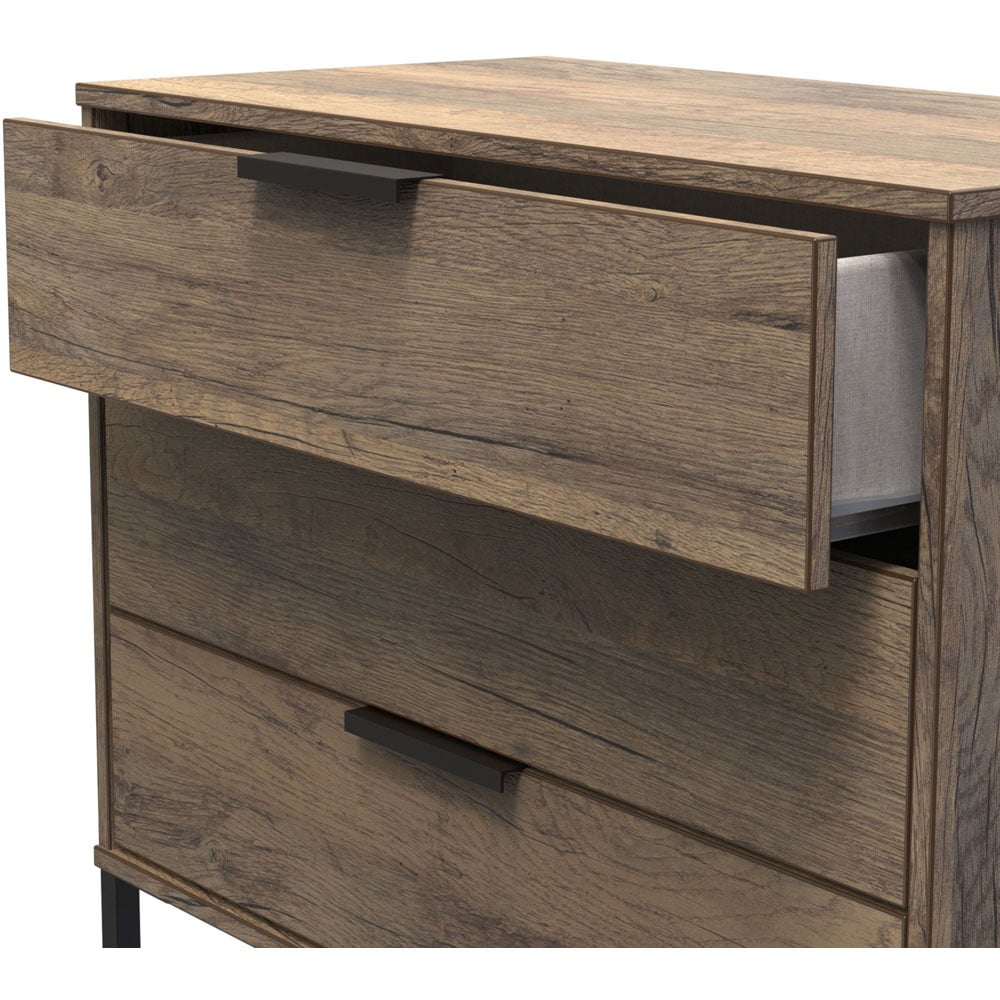 Crowndale Hong Kong 3 Drawer Vintage Oak Chest of Drawers Image 4