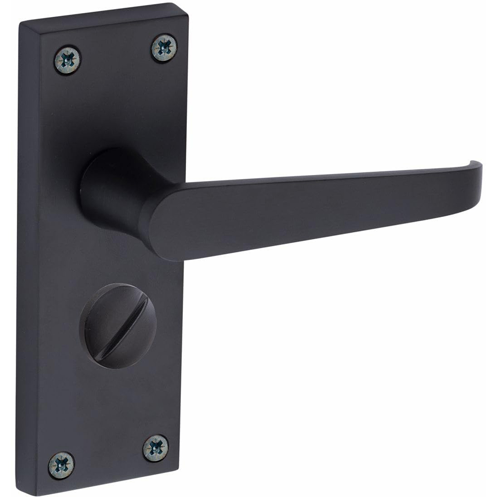 Golden Grace Victorian Straight Matt Black Privacy Handles Set Image 3