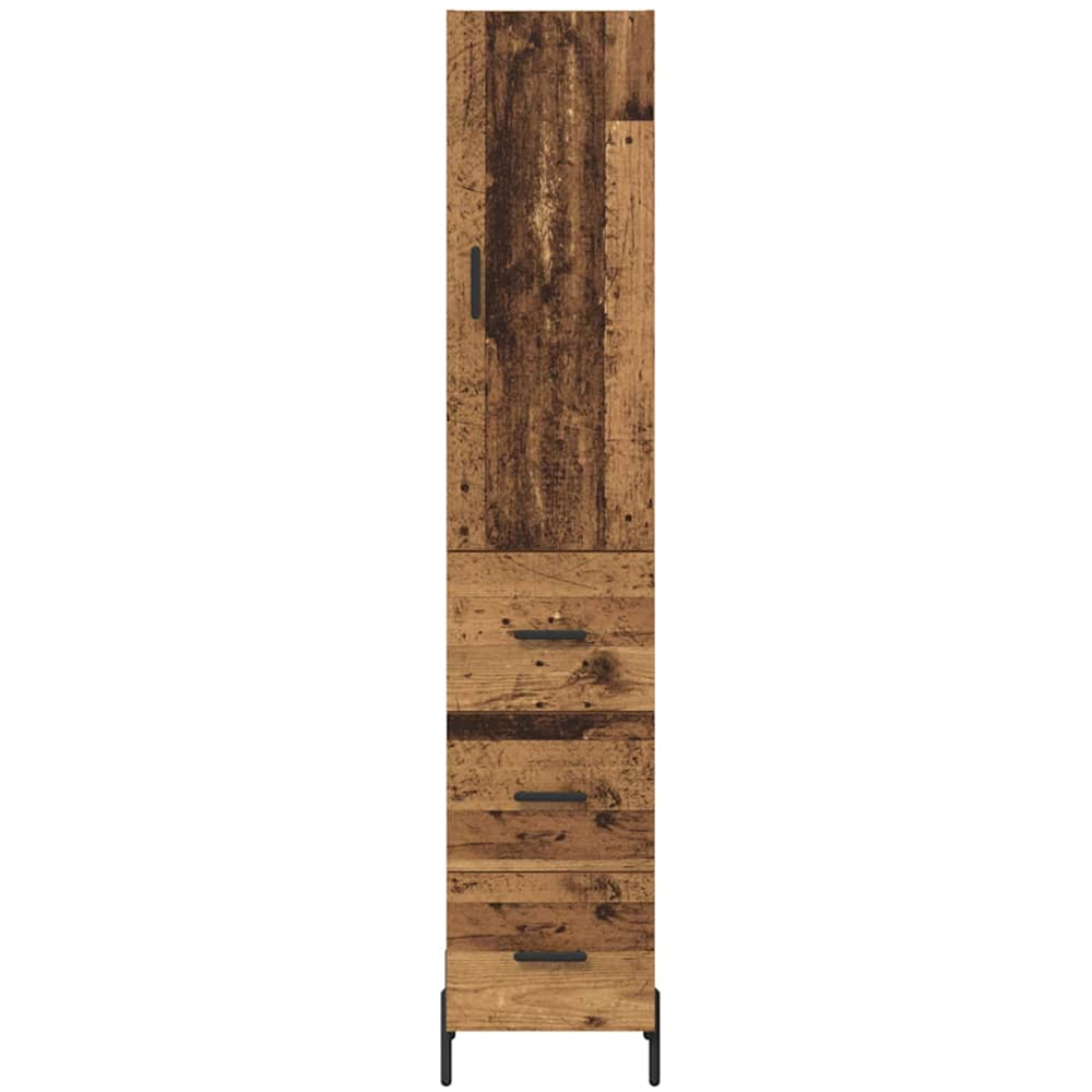 vidaXL Single Door 3 Drawer Old Wood Highboard Image 7