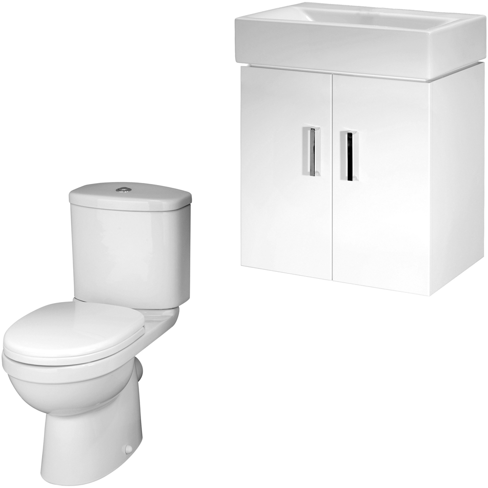 nuie Mayford 450mm Gloss White Wall Hung Unit with WC Image