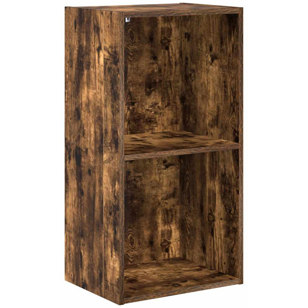 vidaXL 2 Shelf Smoked Oak Bookcase Image 2