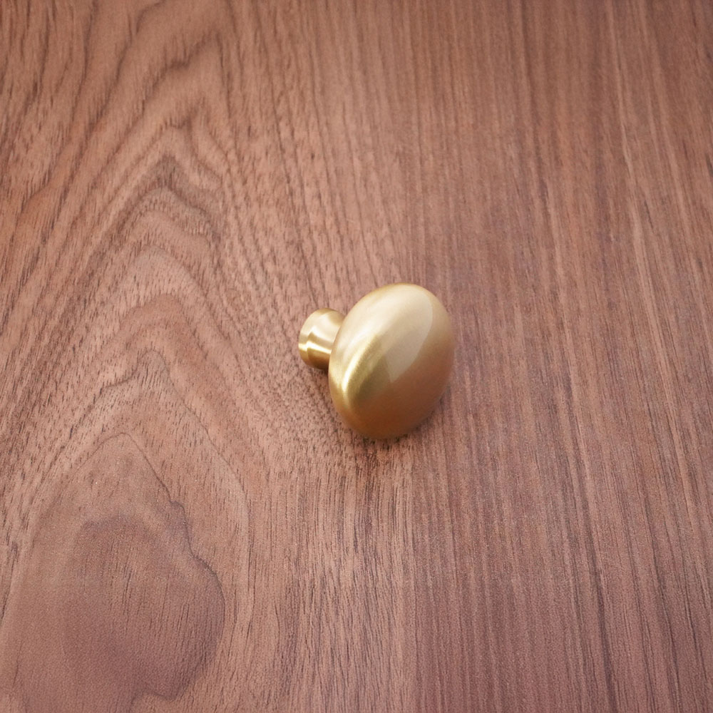 Spira Brass Mushroom Satin Brass Large 38mm Cupboard Knob Image 2