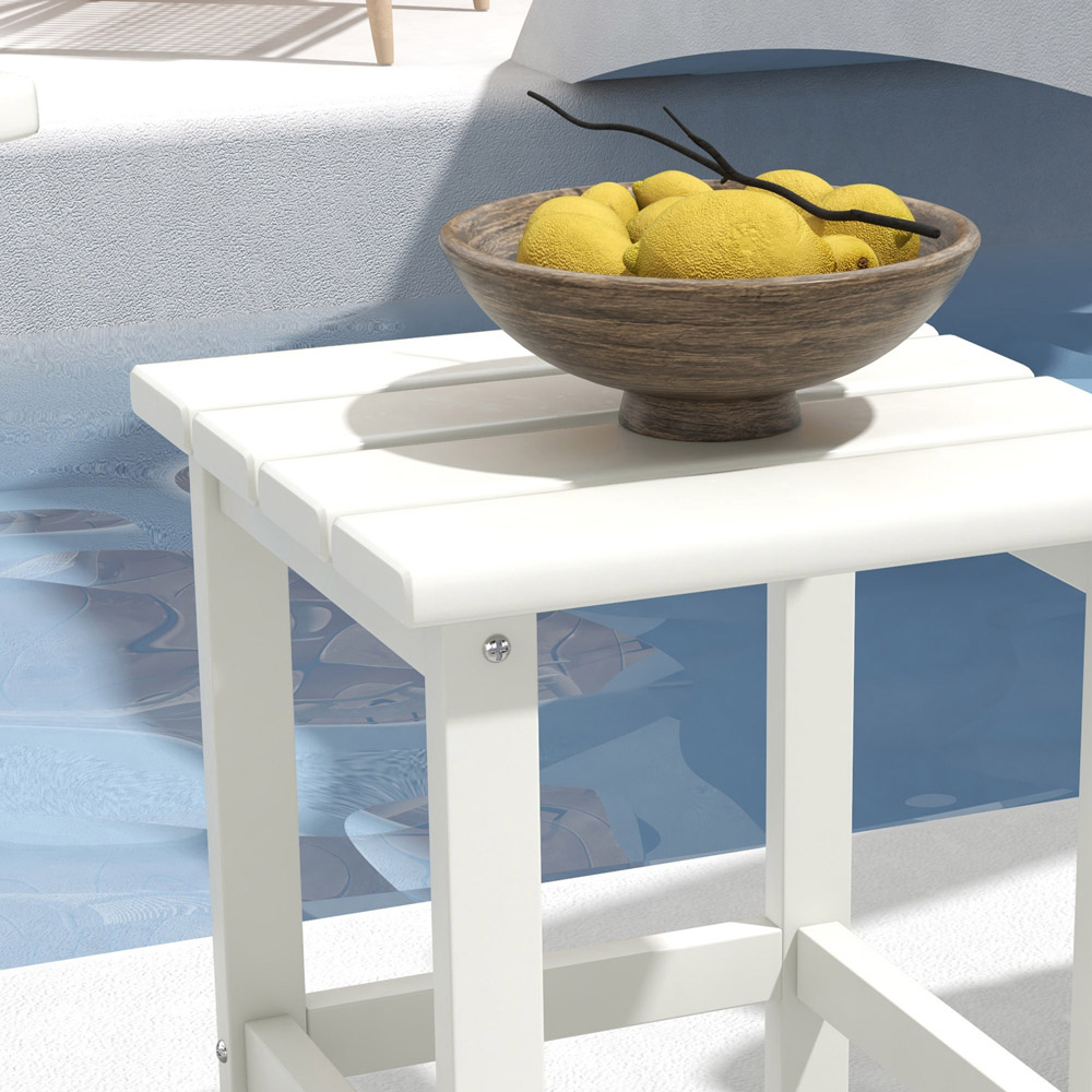 Outsunny White Garden Coffee Table Image 4