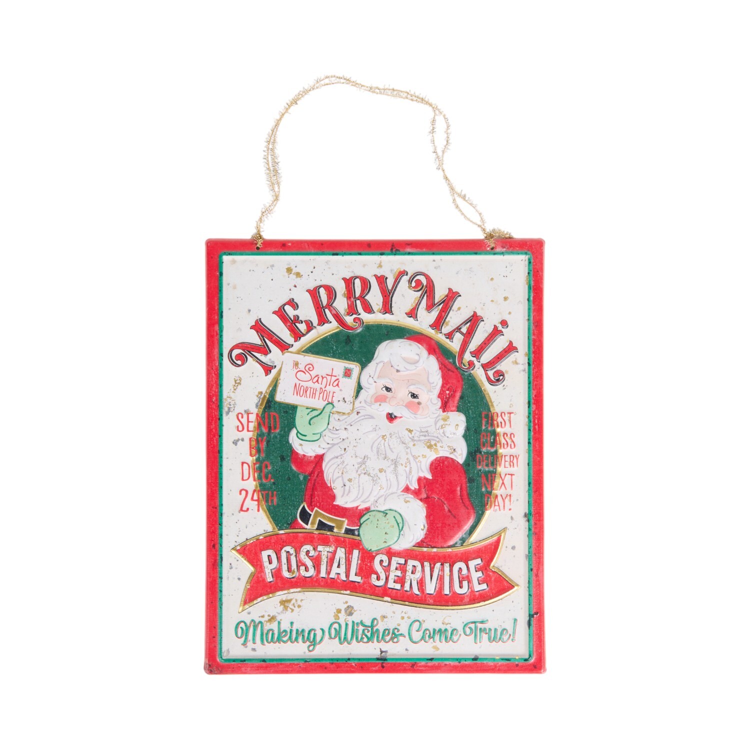 Retro Santa Hanging Wall ArtMulticolour Image 2