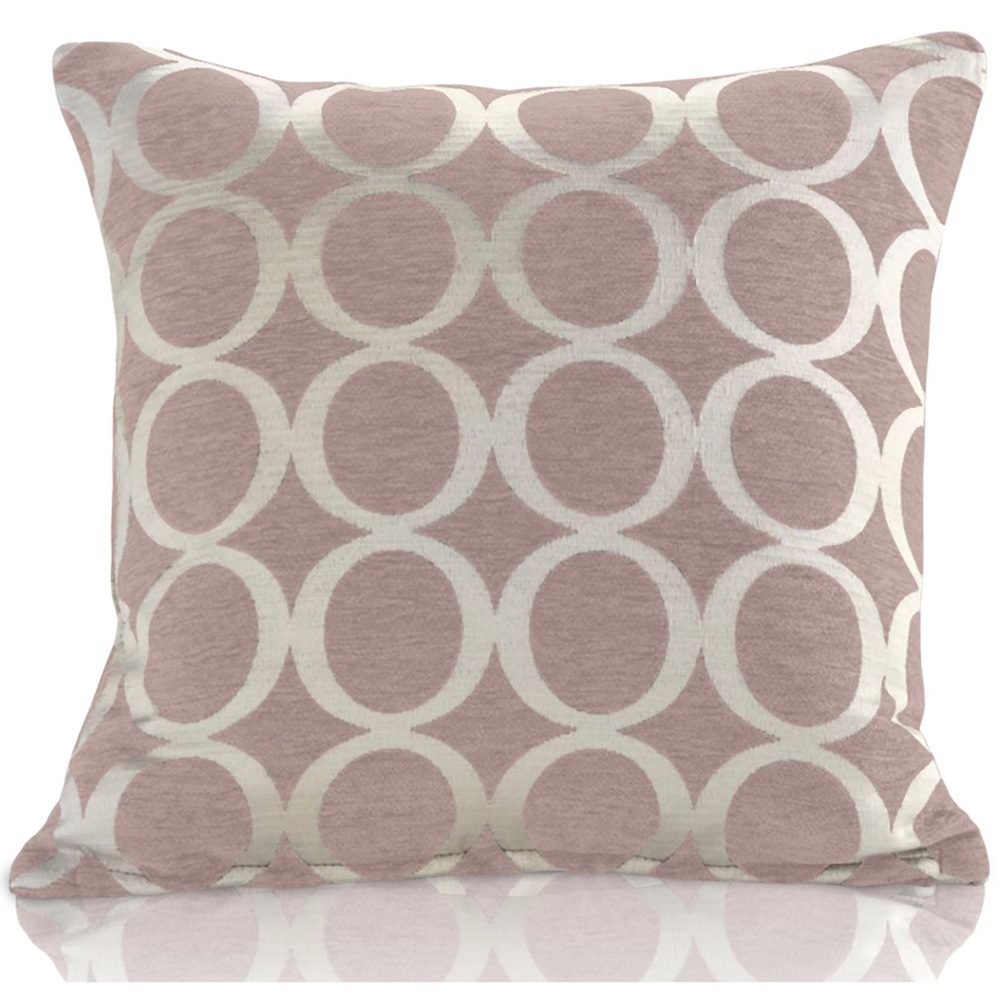 Alan Symonds Blush Chenille Geometric O Cushion with Polyester Filled Pad 45 x 45cm 4 Pack Image 3