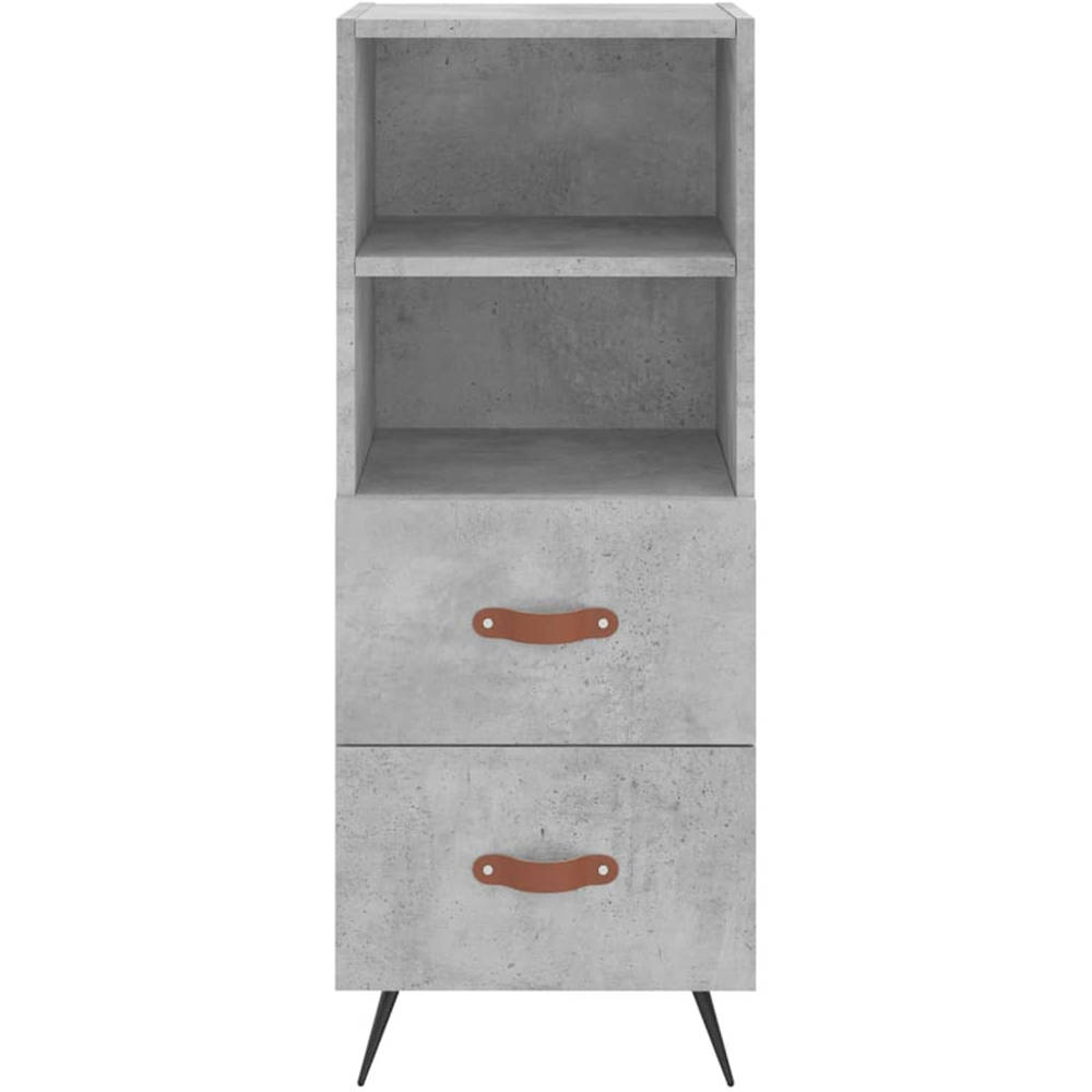 vidaXL Single Door 2 Drawer 2 Shelf Concrete Grey Highboard Image 6