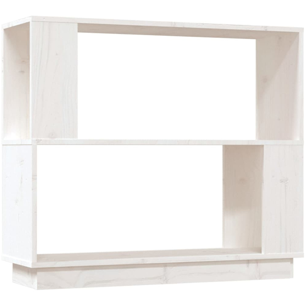 vidaXL 2 Shelf White Solid Pine Wood Bookcase Image 2