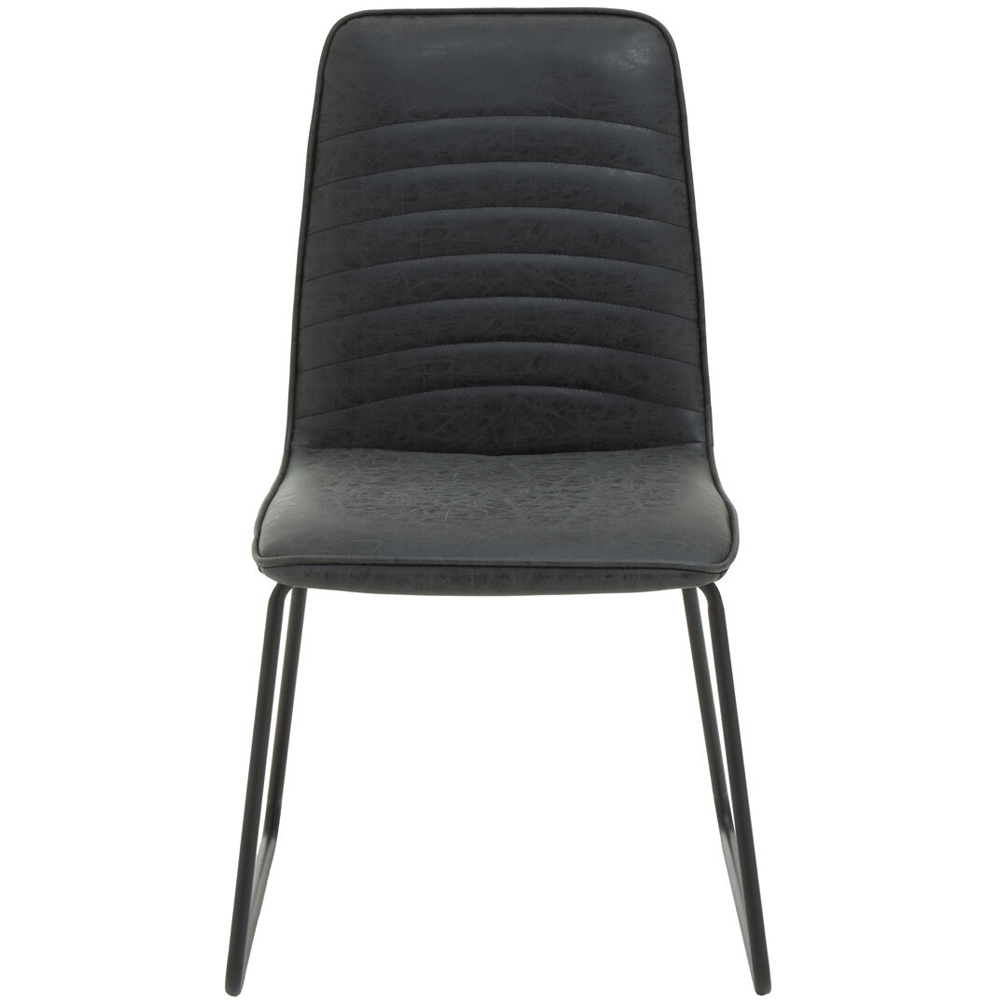 Premier Housewares New Foundry Black Leather Effect Accent Chair Image 2