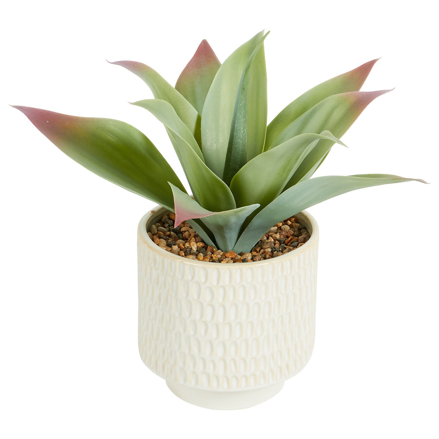 Faux Agave Plant in Dimpled Pot - Green Image 3