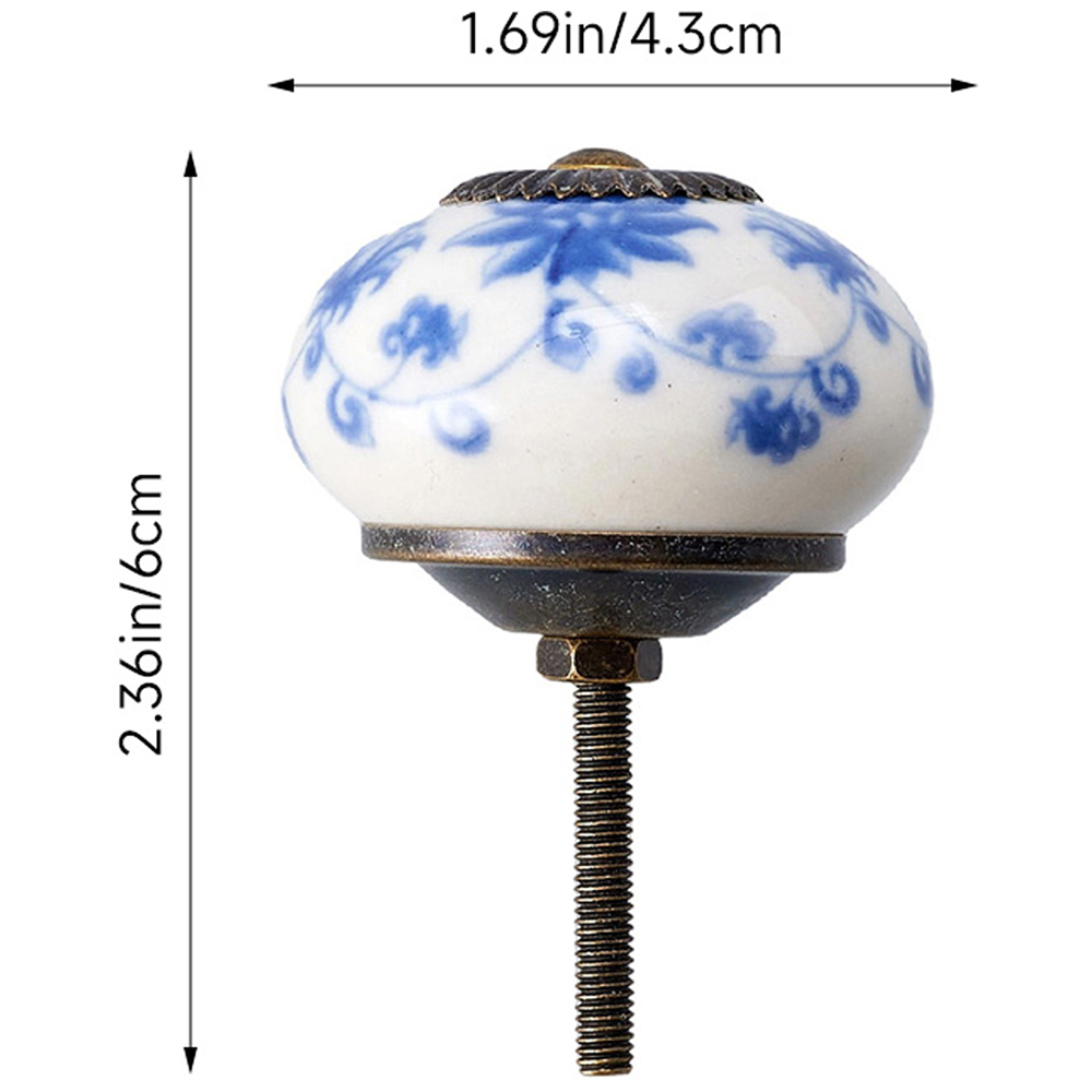 Living and Home Blue and White Porcelain Ceramic Furniture Knob 6 Pack Image 8