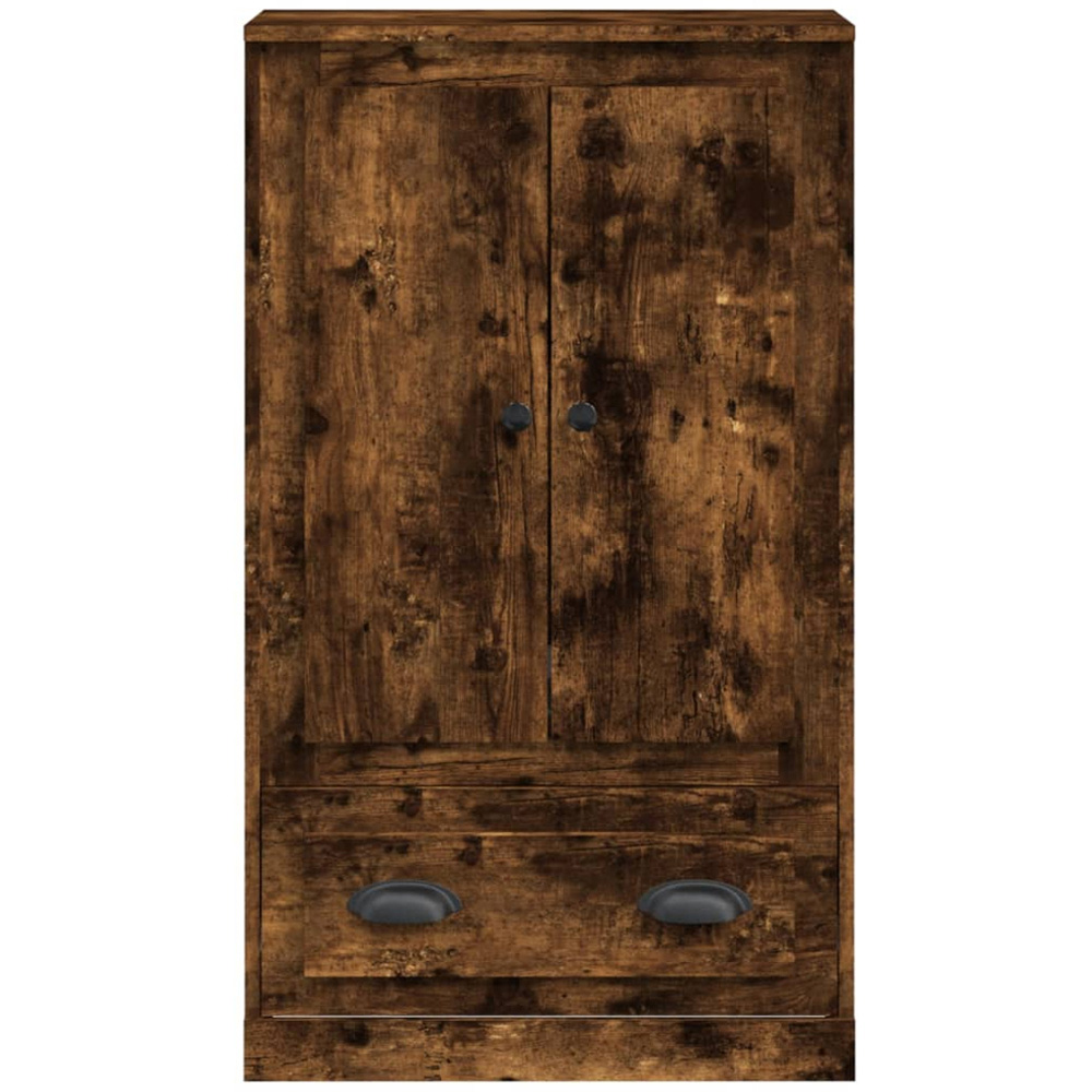 vidaXL 2 Door Single Drawer Smoked Oak Highboard Image 3