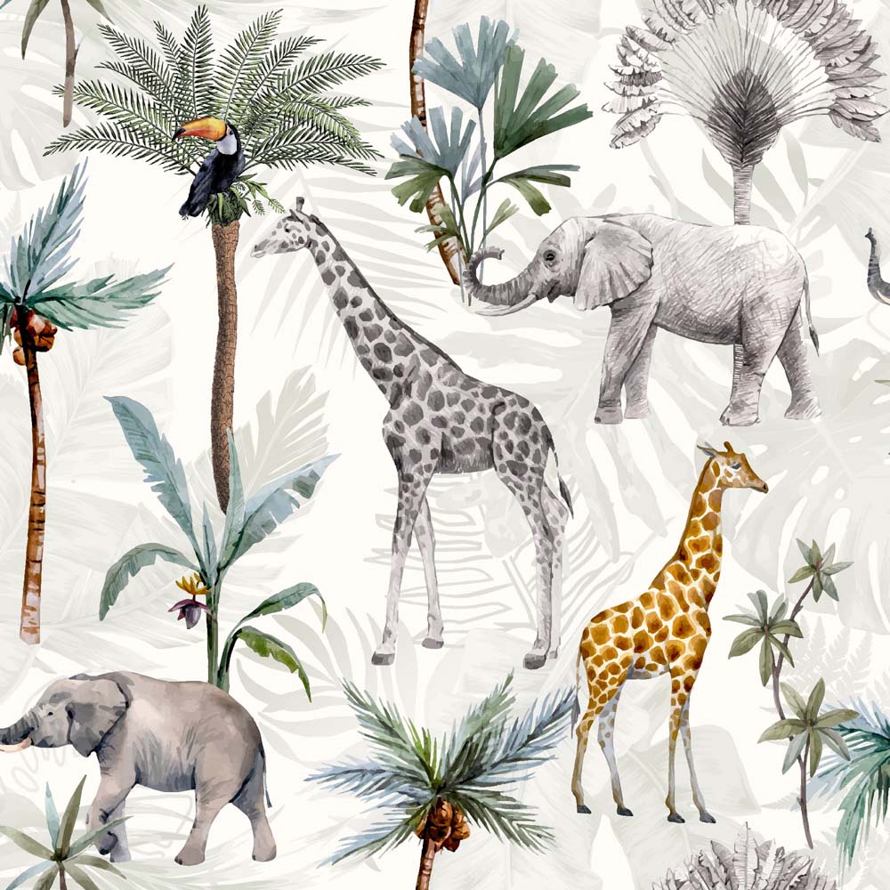 Arthouse Serengeti Animals Multicolour Wallpaper Image 1
