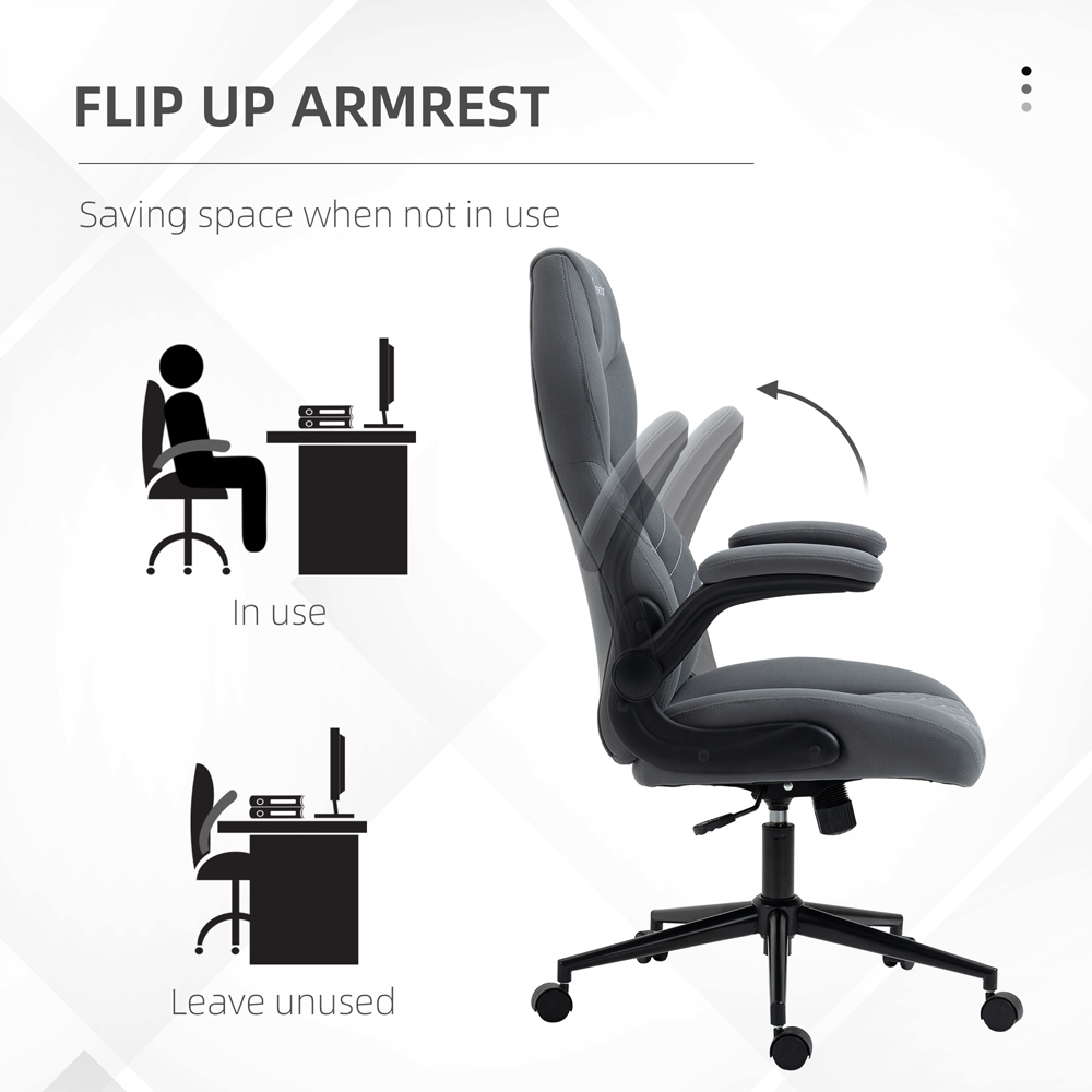 Portland Dark Grey Swivel Office Computer Chair Image 8