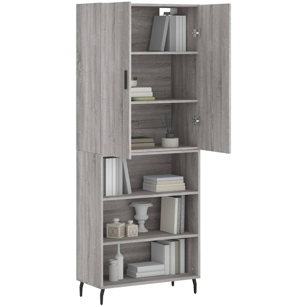 vidaXL 2 Door 3 Shelf Grey Sonoma Wide Highboard Image 3