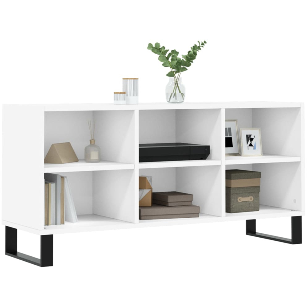vidaXL 6 Shelf White TV Cabinet Image 3