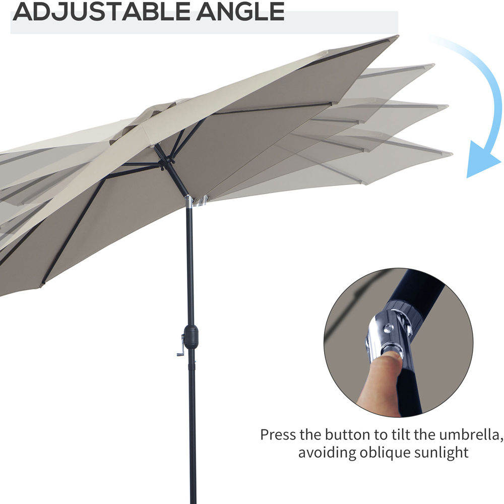 Outsunny Light Grey Crank and Tilt Parasol 3m Image 4