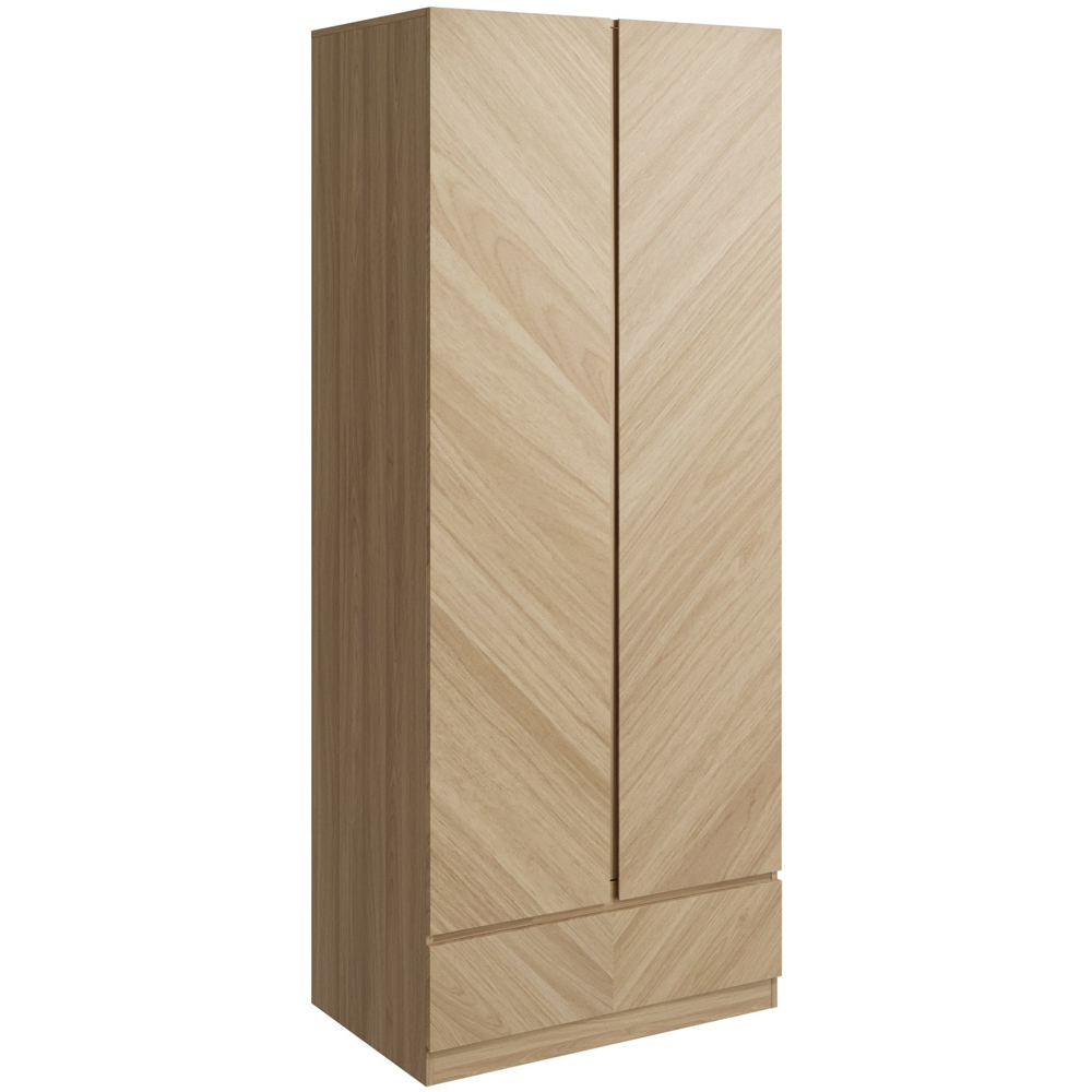 GFW Catania 2 Door Single Drawer Euro Oak Wardrobe Image 4