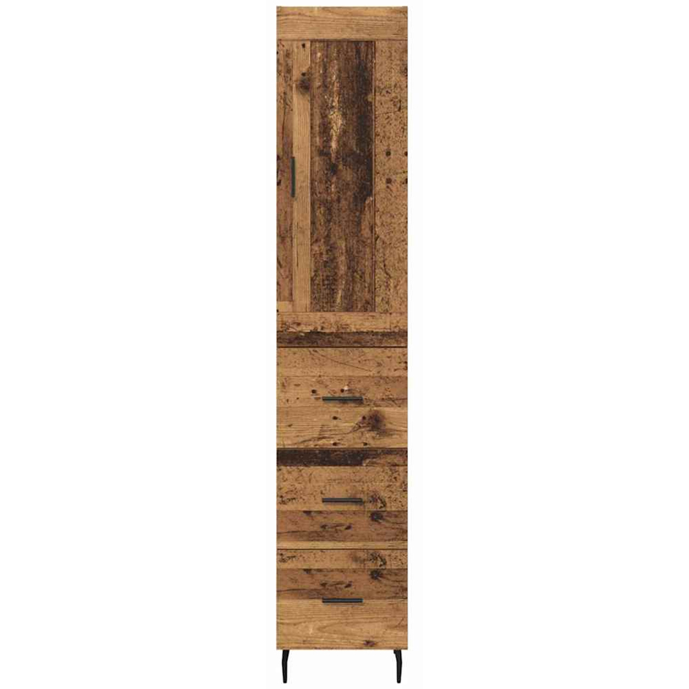 vidaXL Single Door 3 Drawer Old Wood Highboard Image 7