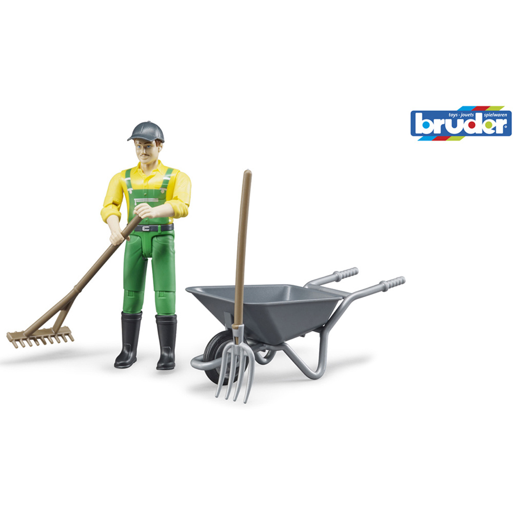 Bruder Kids bworld Farmer Figure and Accessories Playset Model Image 6