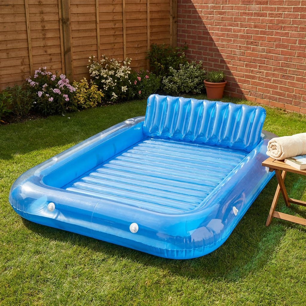 Double Inflatable Float Bed Blue Image 5