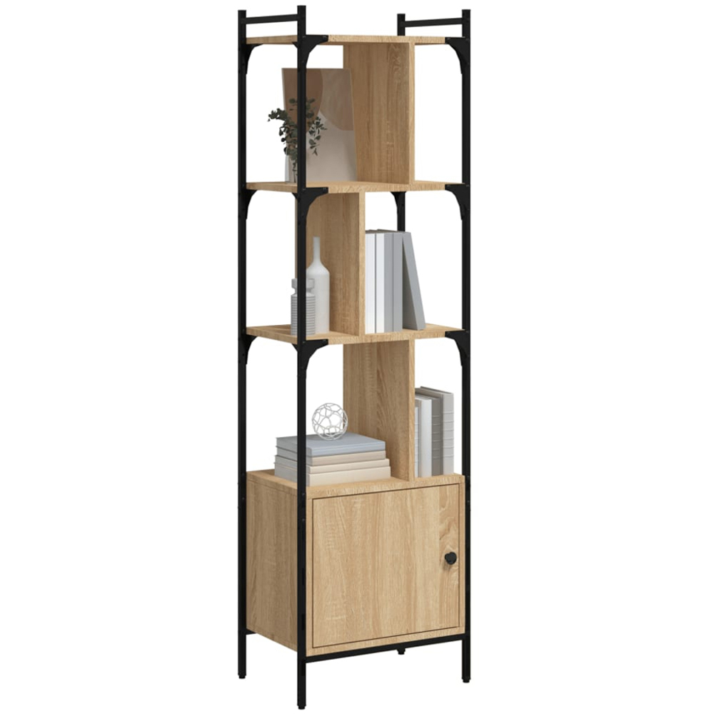 vidaXL Single Door 6 Shelf Sonoma Oak Bookcase Image 3
