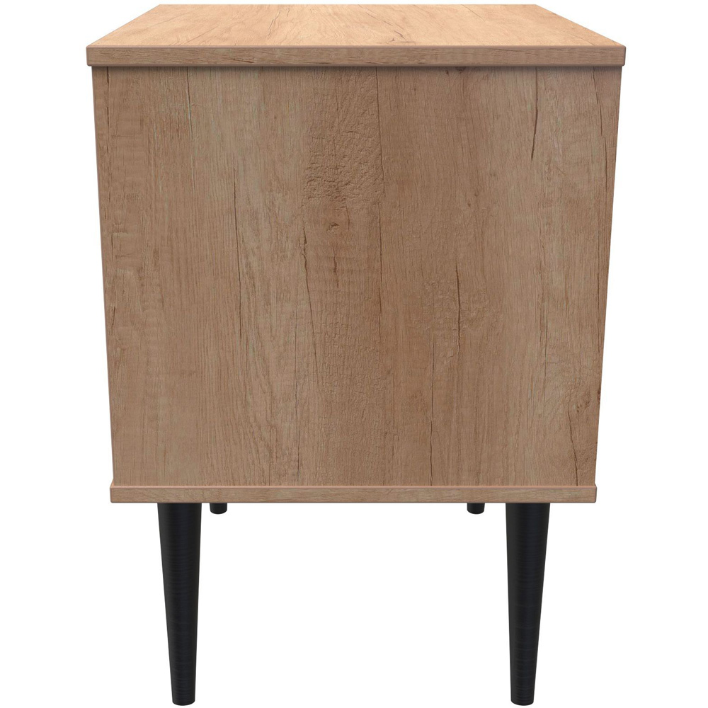Crowndale Hong Kong 2 Drawer Nebraska Oak Compact Bedside Cabinet Ready Assembled Image 3