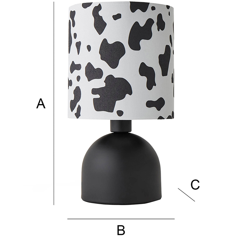 ValueLights Miley Cow Print Drum Lamp Shade Matte Black LED Table Lamp Image 8