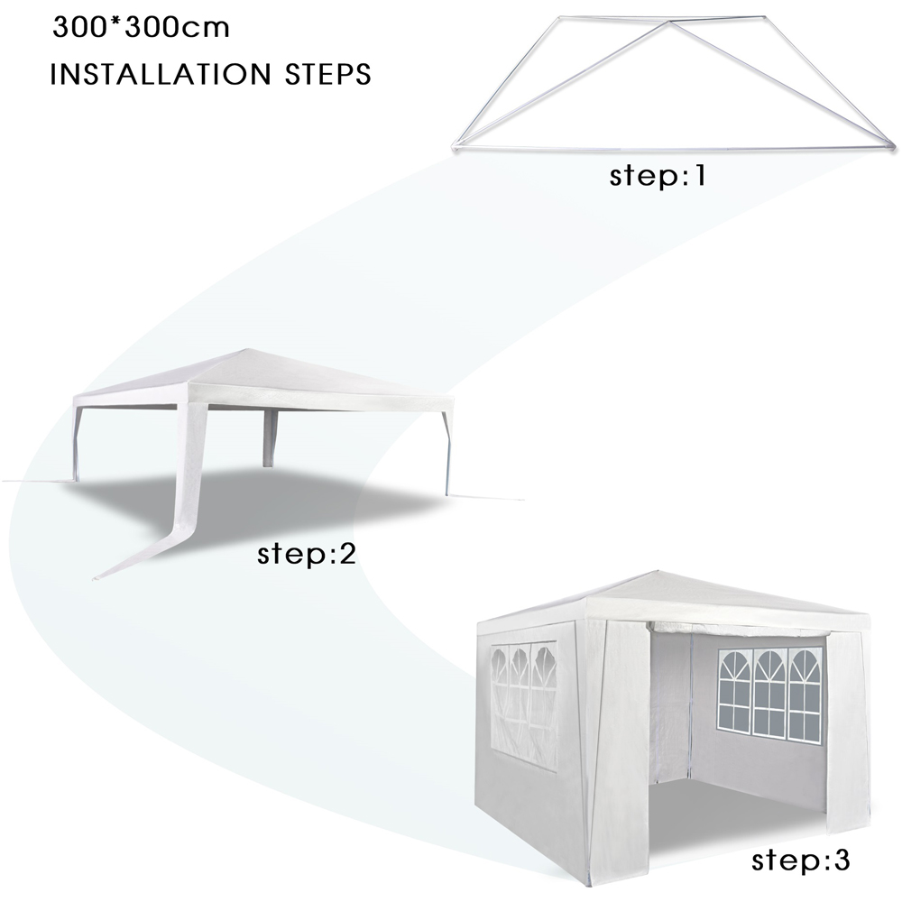 White 3 x 3m Event Gazebo with Removable Sides Image 5