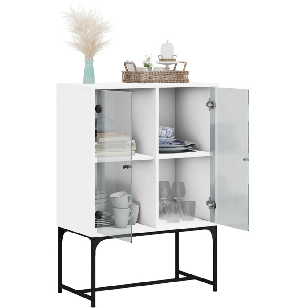 vidaXL 2 Door White Wooden Side Cabinet Image 4