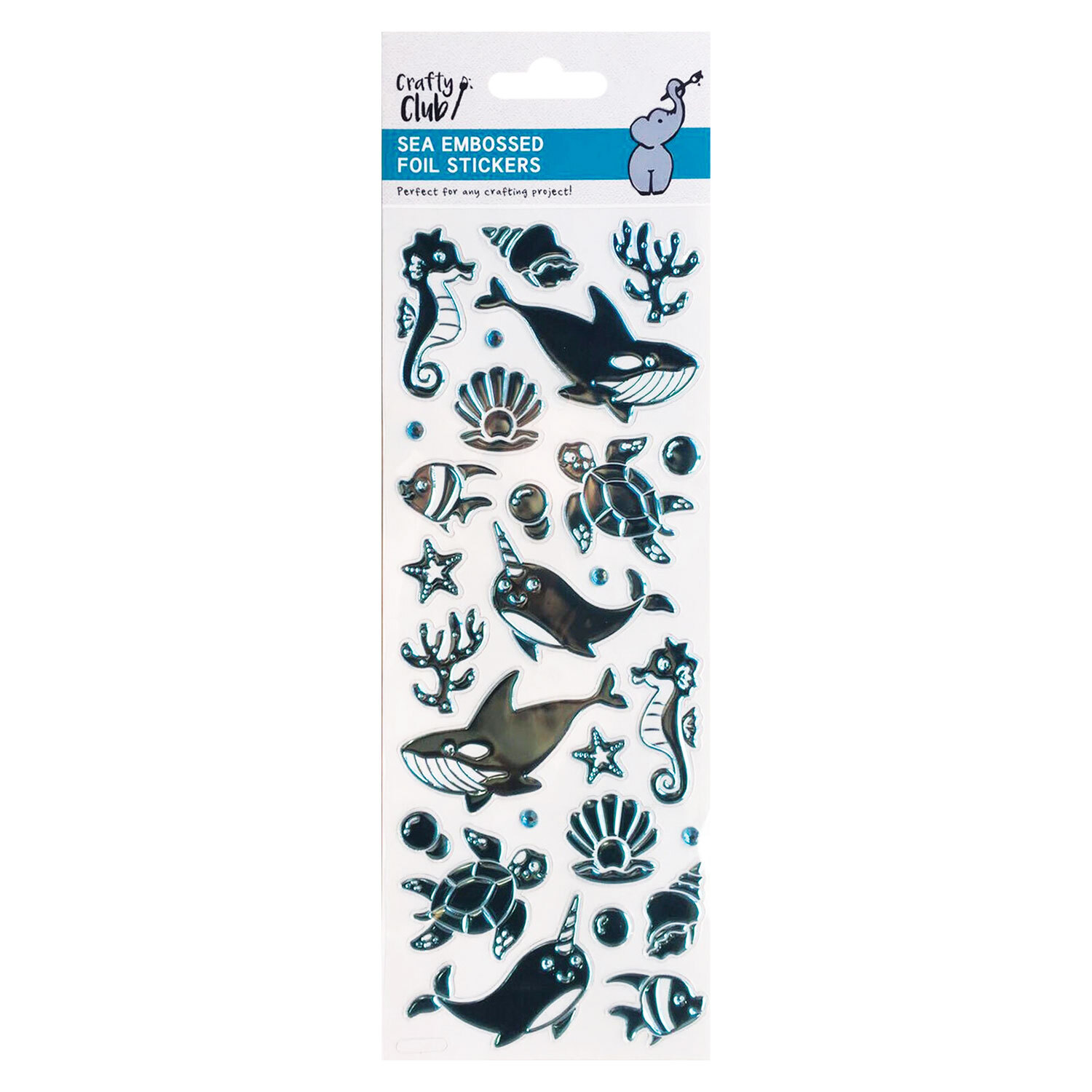 Crafty Club Tropical or Sea Embossed Foil Stickers Image 1