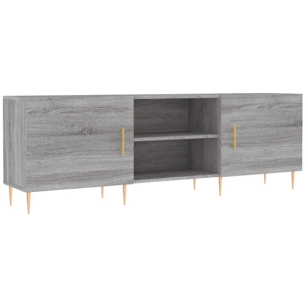 vidaXL 2 Door 2 Shelf Grey Sonoma TV Cabinet Image 2