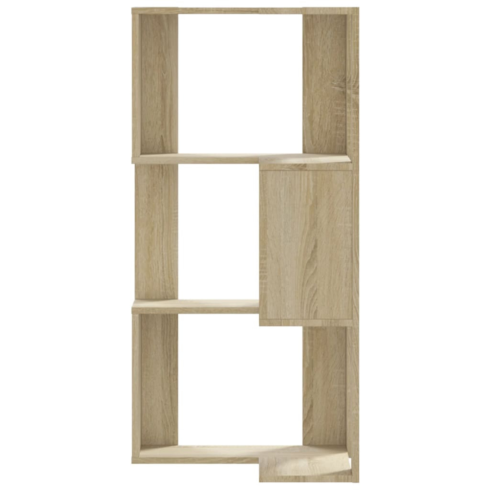 vidaXL 3 Shelf Sonoma Oak Corner Bookcase Image 3