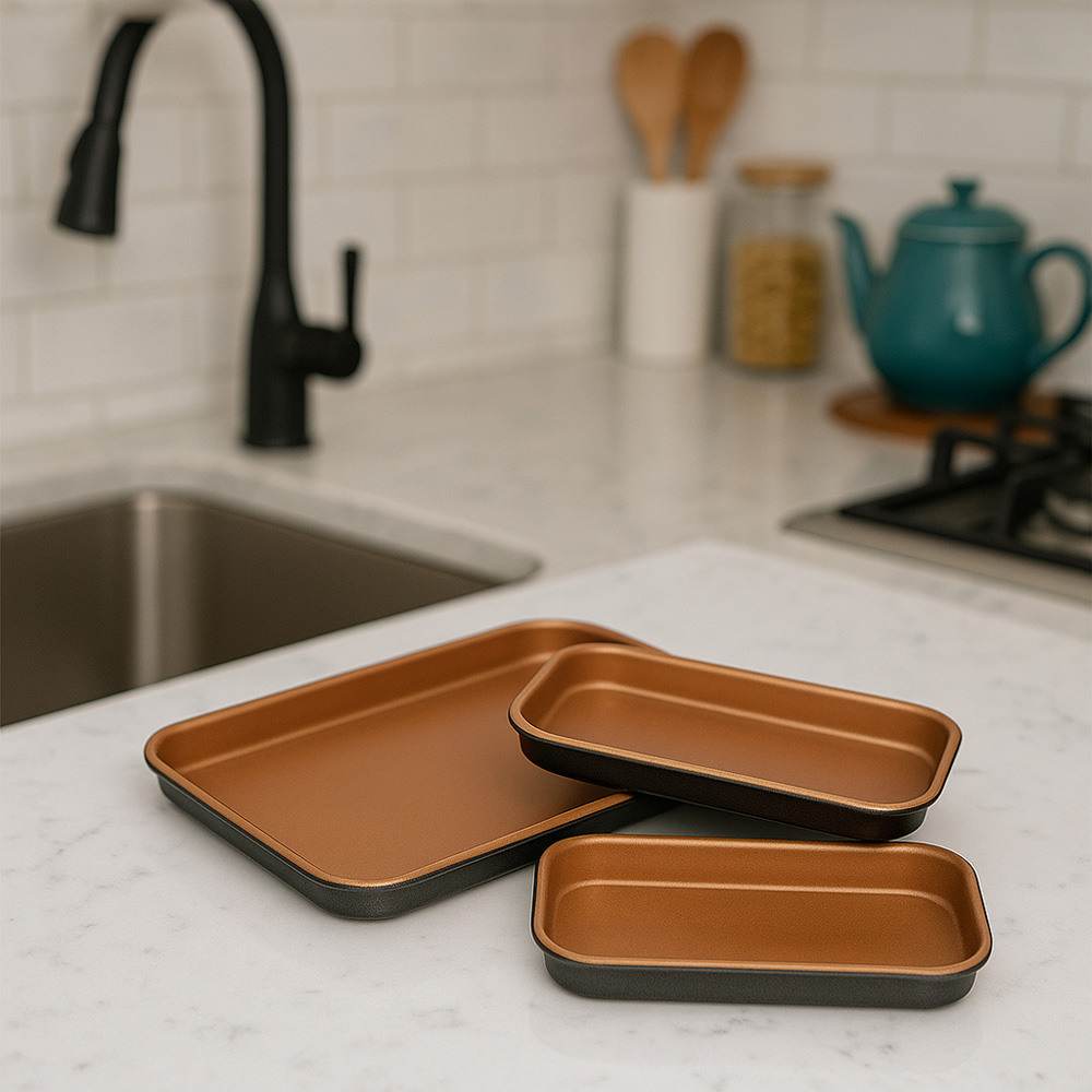 Avilo Ceratitanware Ceramic Non-Stick Oven Tray Set of 3 Image 6