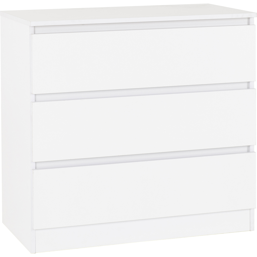 Seconique Malvern 3 Drawer White Chest of Drawers Image 2