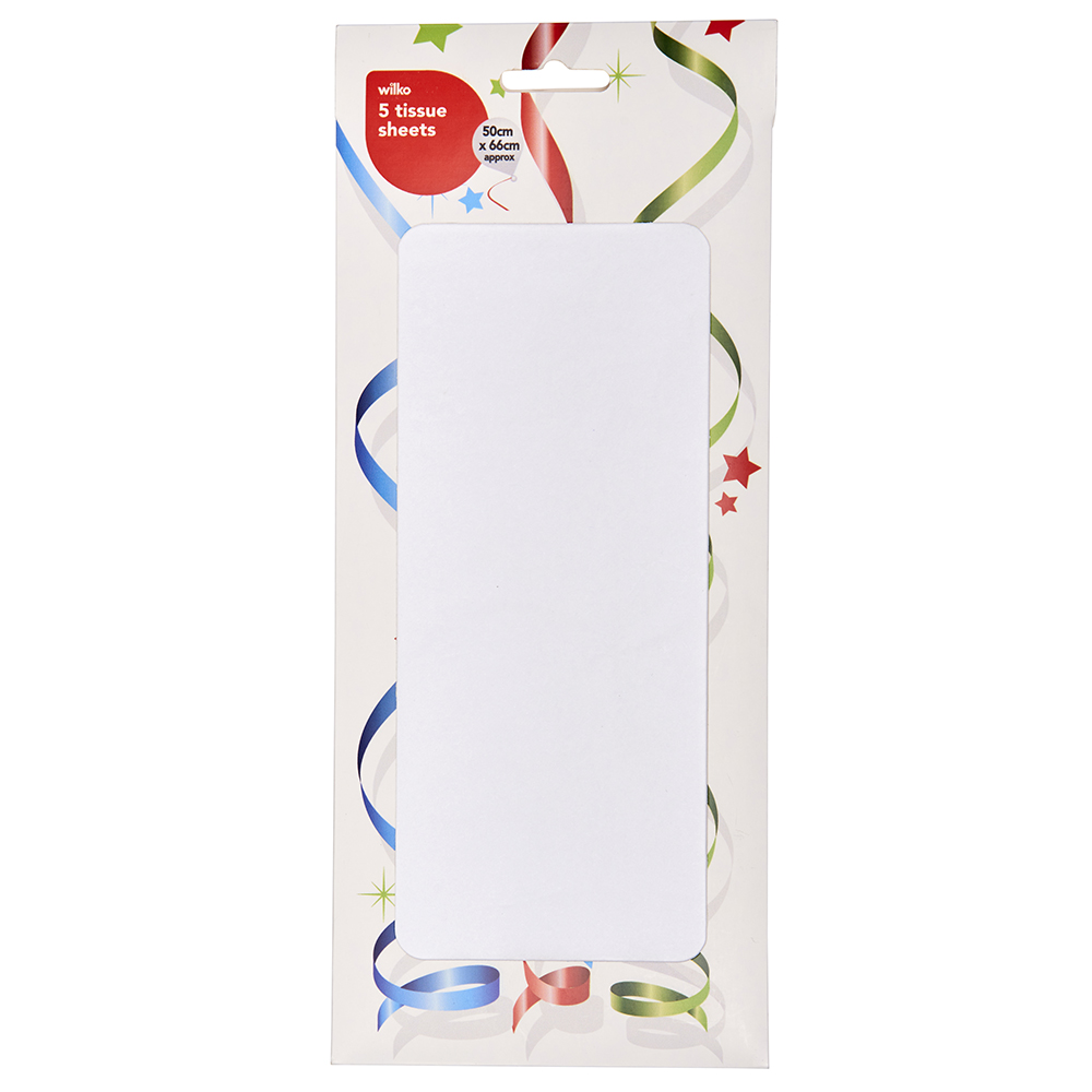 Wilko White Tissue Paper 5 Pack Image 1