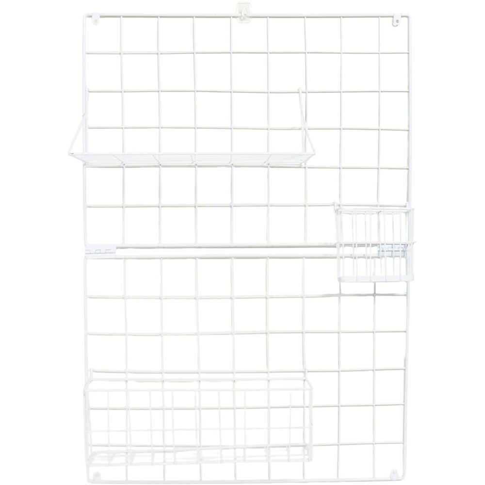 Metal Grid Memo Board with Accessories White Image 8