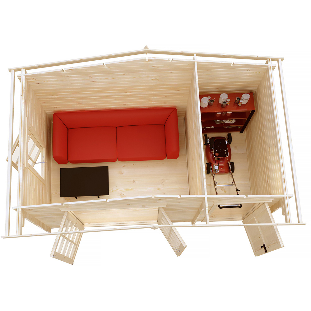 Shire Bourne 14 x 8ft Dual-Purpose Apex Garden Log Cabin with Integral Storage Image 3