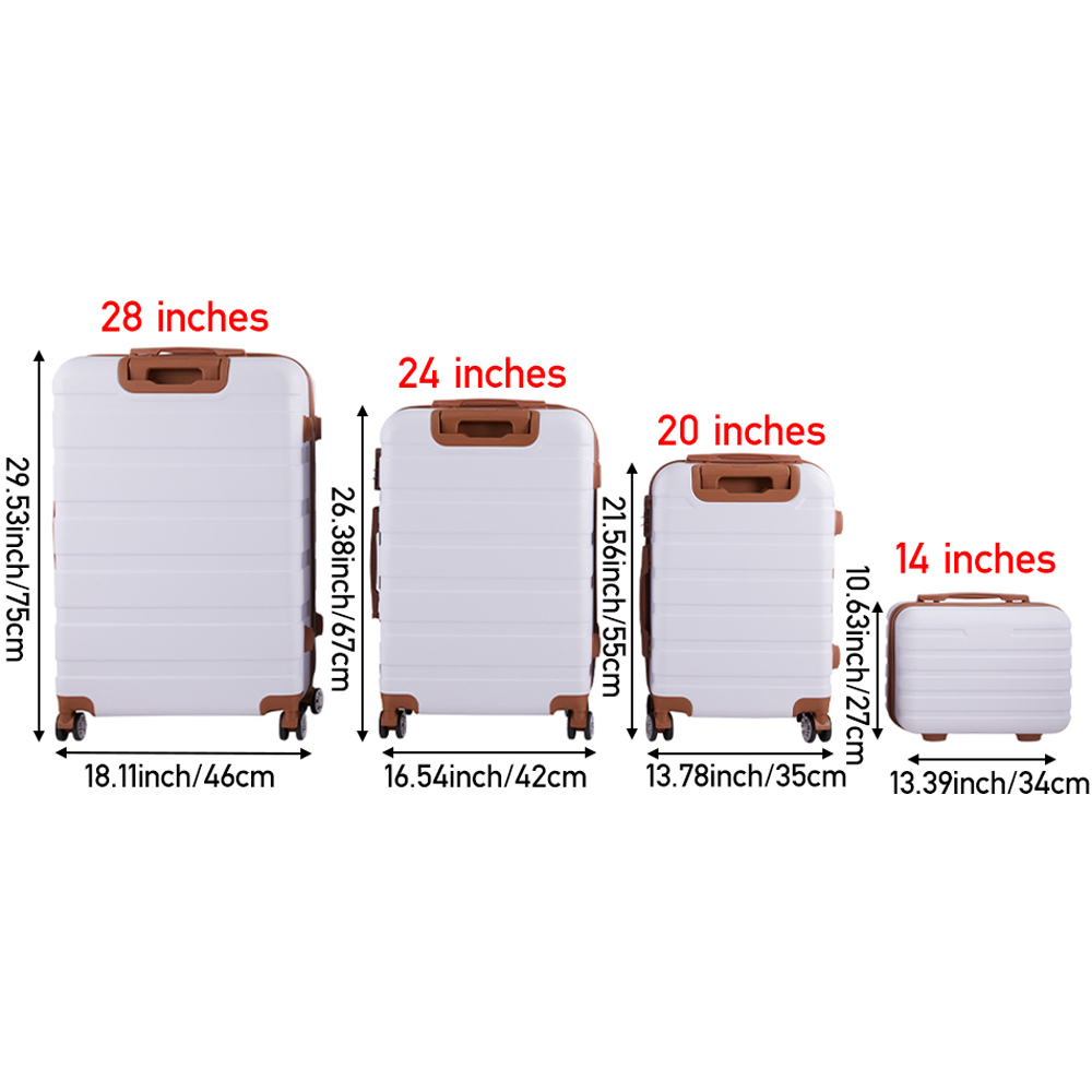 H&O Direct Set of 4 ABS Suitcase Set Image 7
