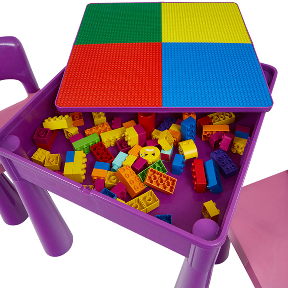 Liberty House Toys Purple Kids 5-in-1 Activity Table and Chairs Image 7