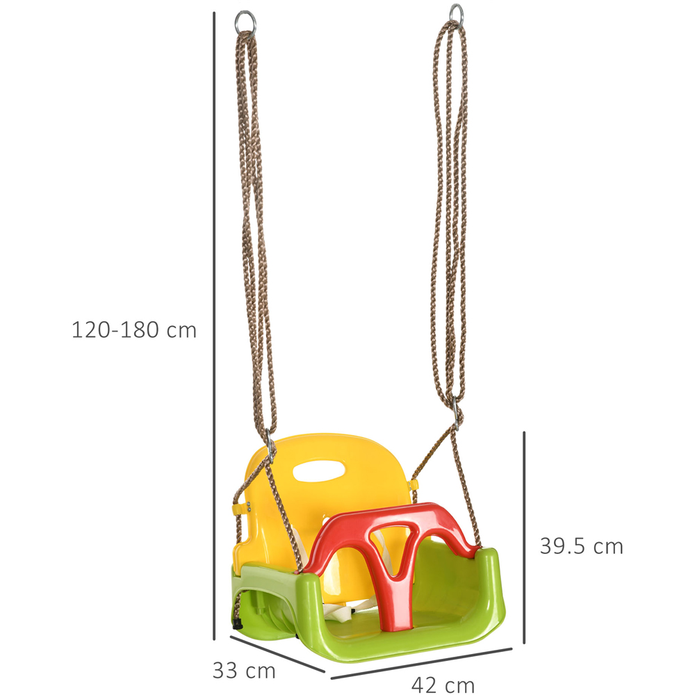 Tommy Toys Outsunny 3-in-1 Kids Green Adjustable Swing Seat with Seatbelt Image 9