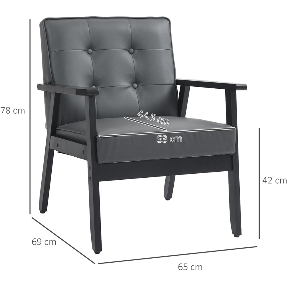 HOMCOM Grey PU Leather Accent Armchair Image 8
