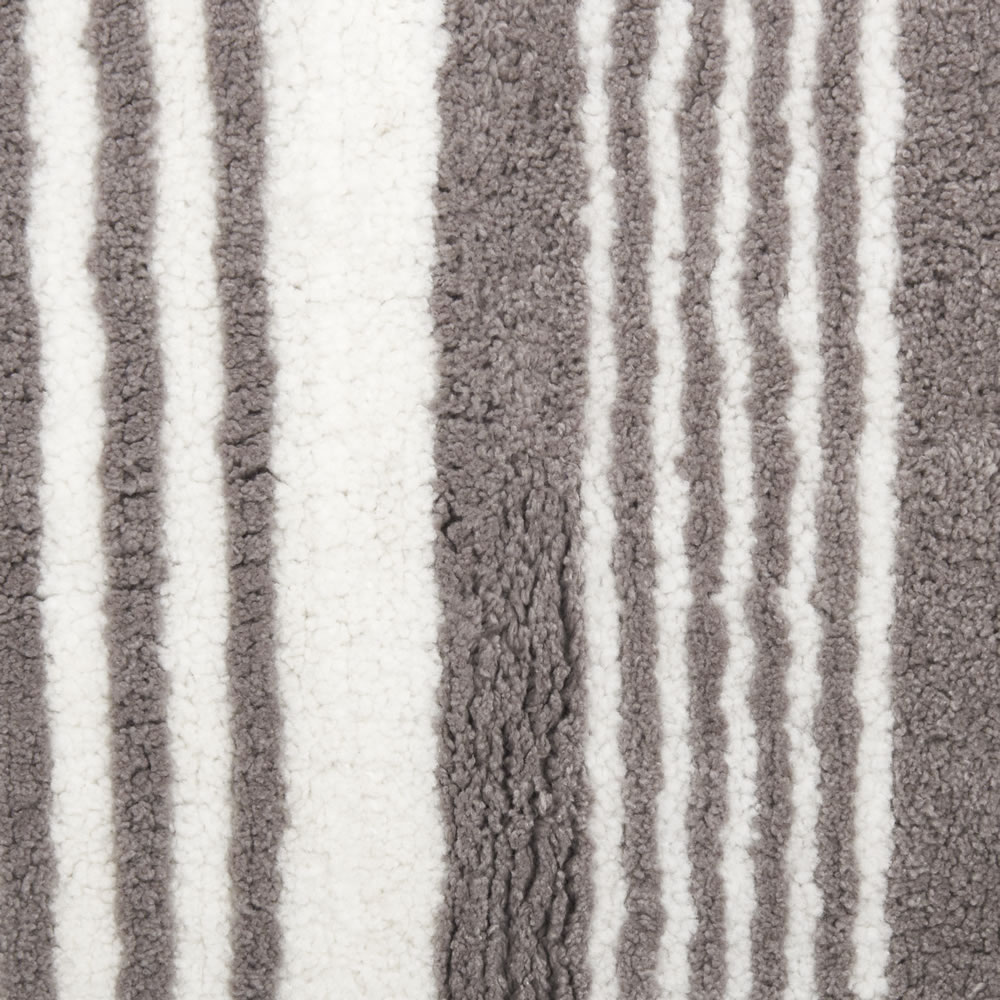 Wilko Grey Stripe Bath Mat Image 2