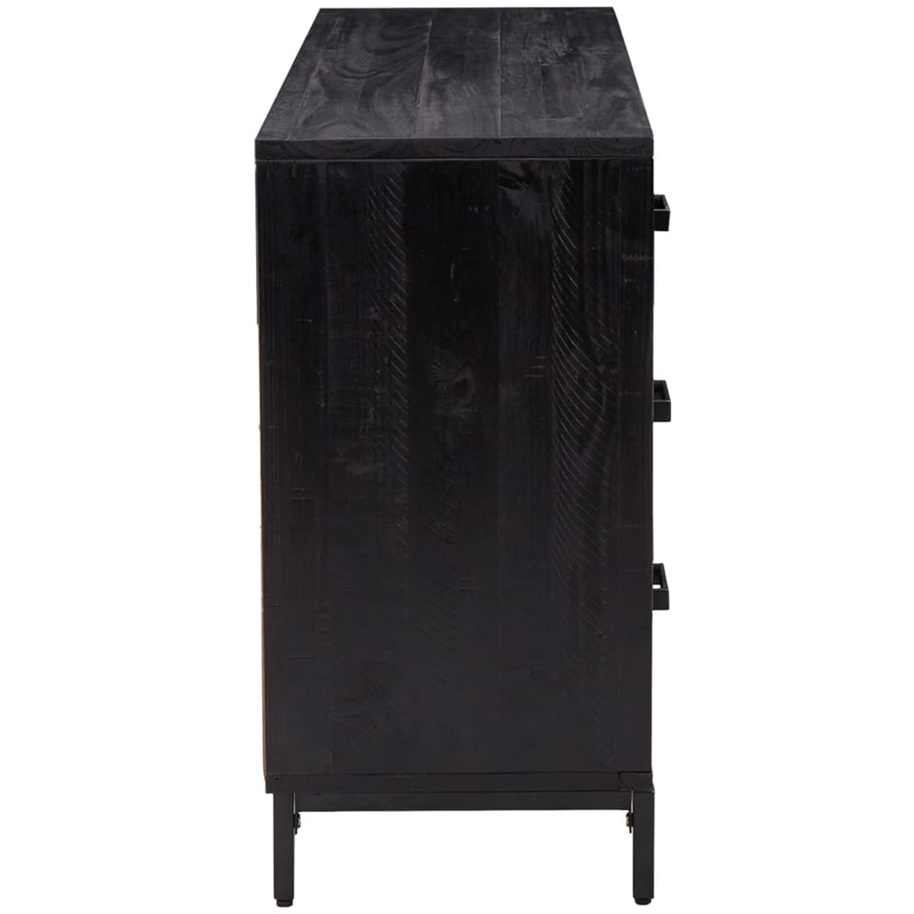vidaXL 6 Drawer Black Wooden Sideboard Image 5