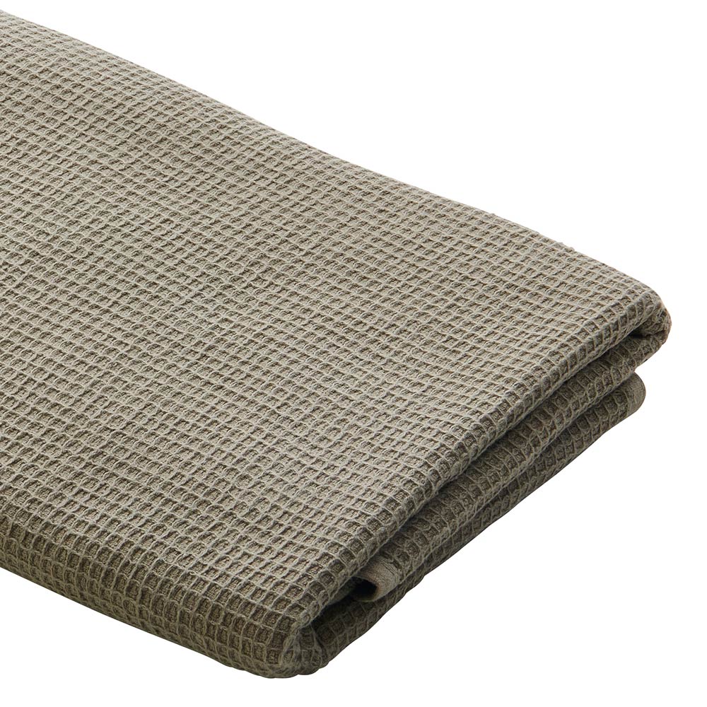 Wilko Waffle Textured Cotton Olive Bath Towel Wilko