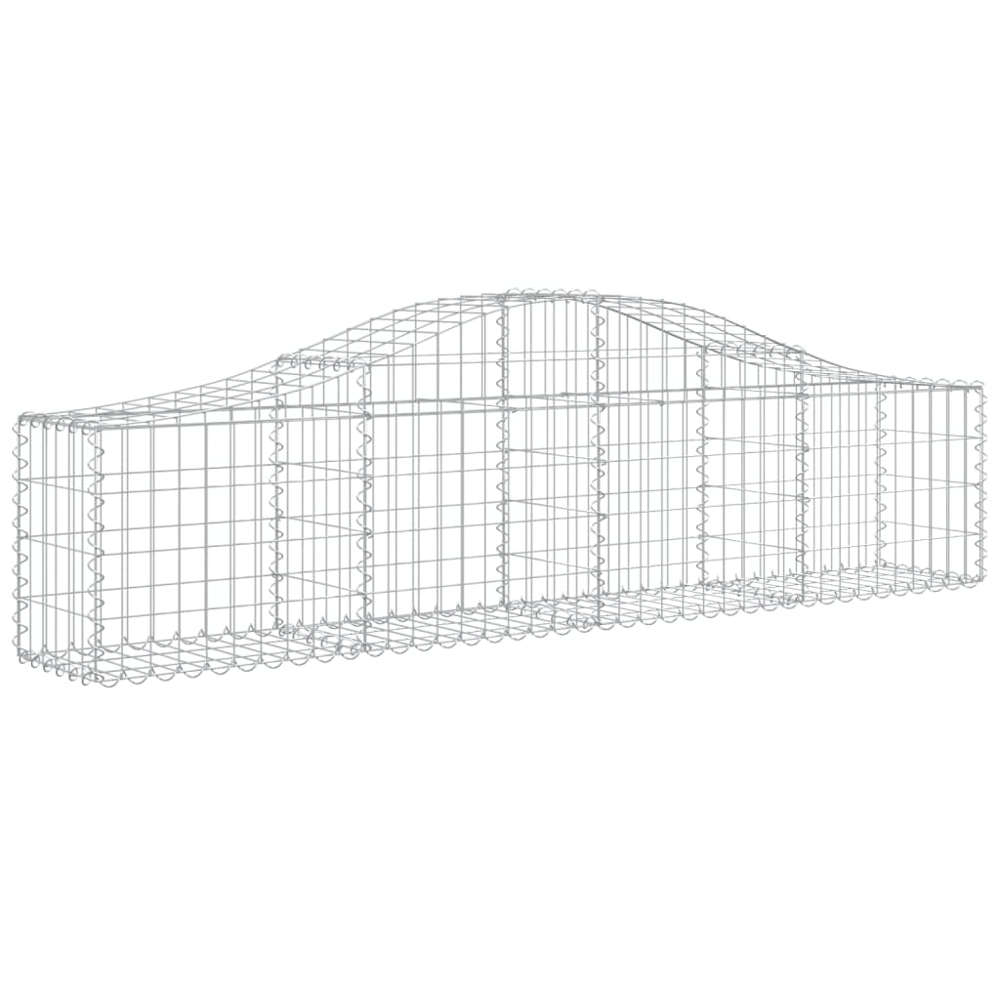 vidaXL Silver Galvanised Iron Arched Gabion Basket 200 x 30 x 40/60cm 5 Pack Image 1
