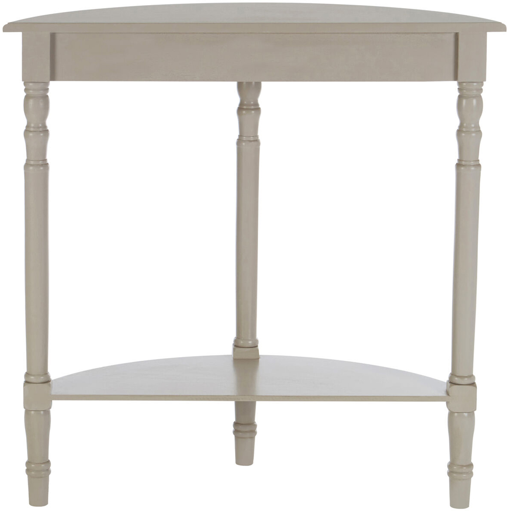 Premier Housewares Heritage Single Shelf Grey Putty Wooden Half Moon Console Table Image 2