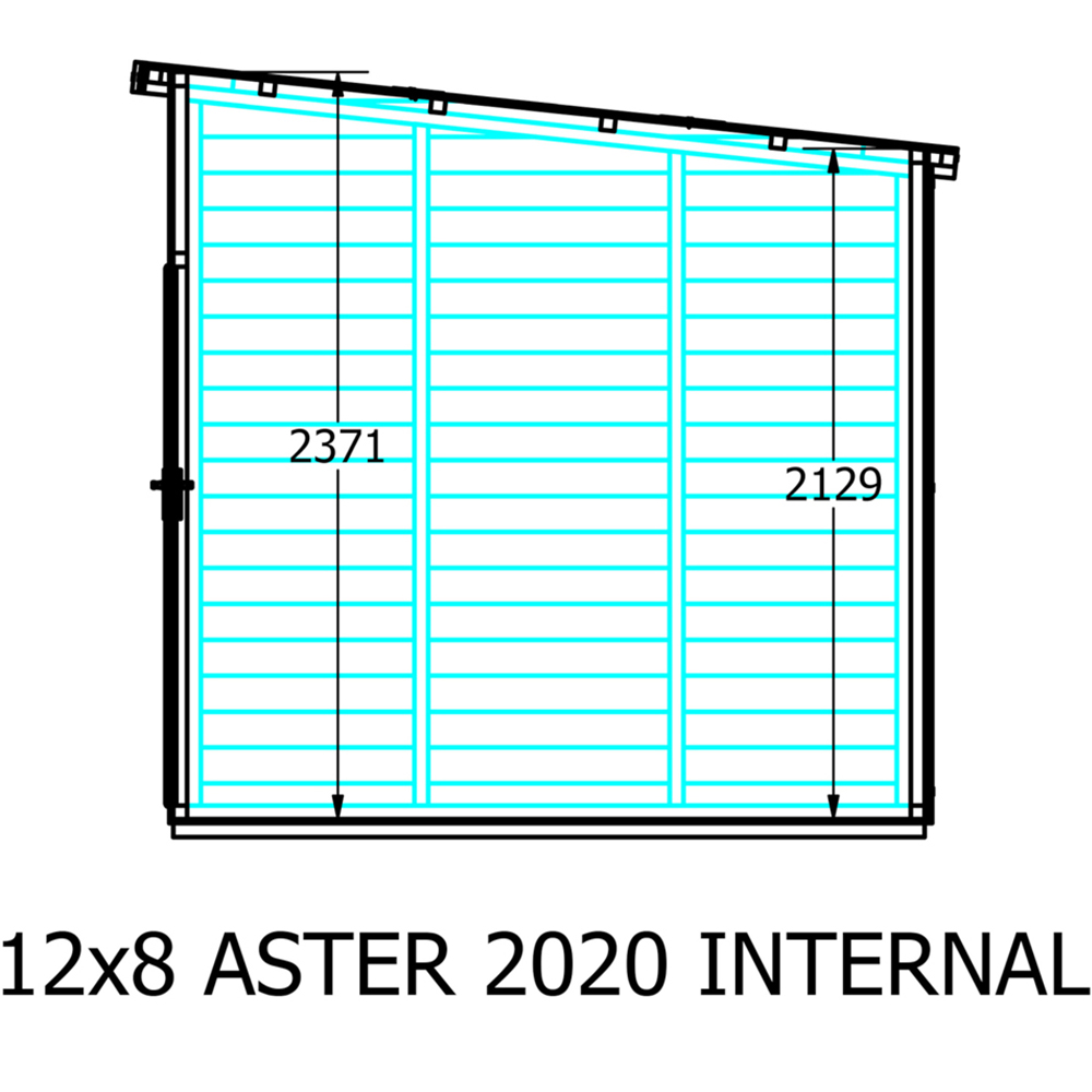 Shire Aster 12 x 8ft Shiplap Left Hand Storage Pent Summerhouse Image 7
