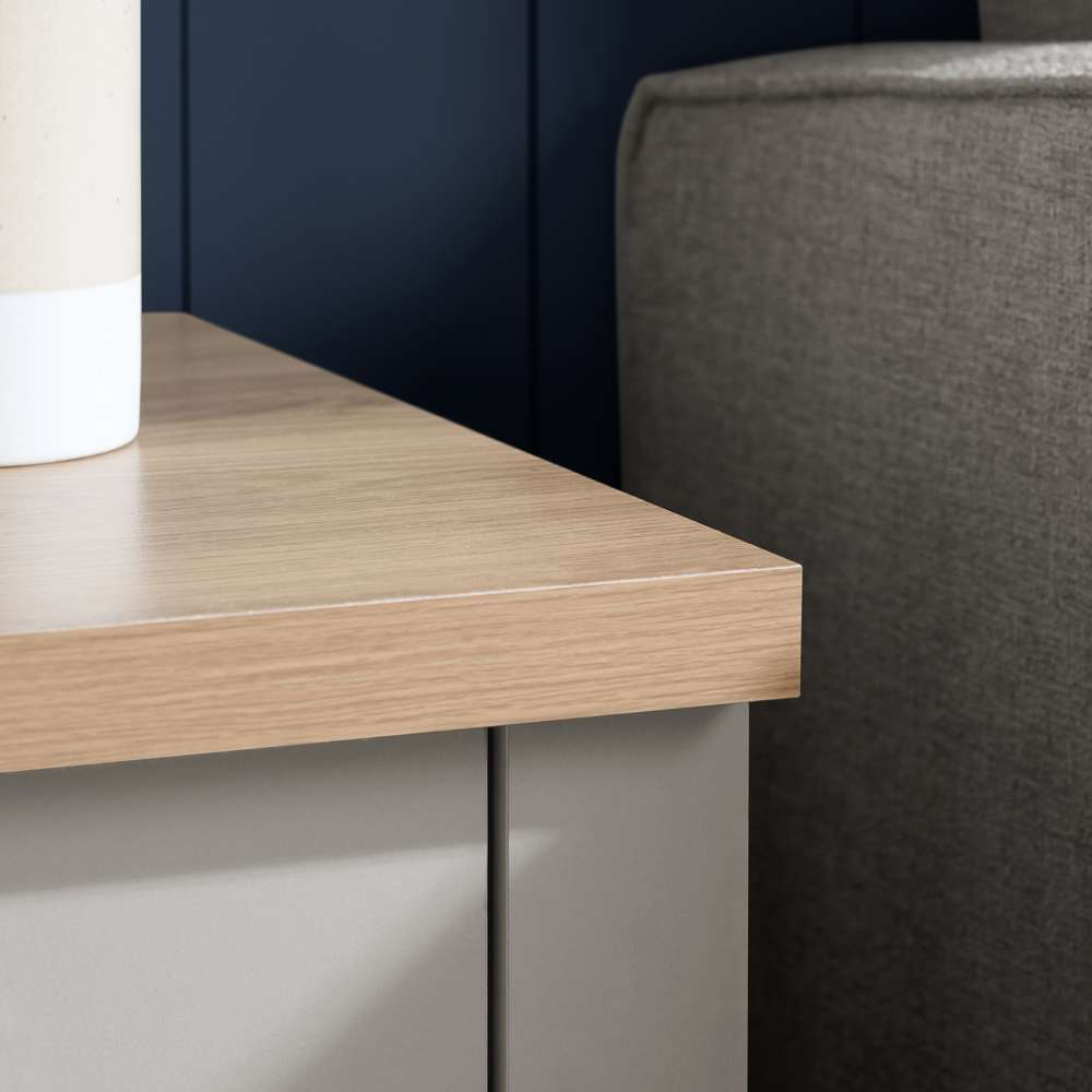 Highgate Single Drawer Grey and Oak Lamp Table Image 6