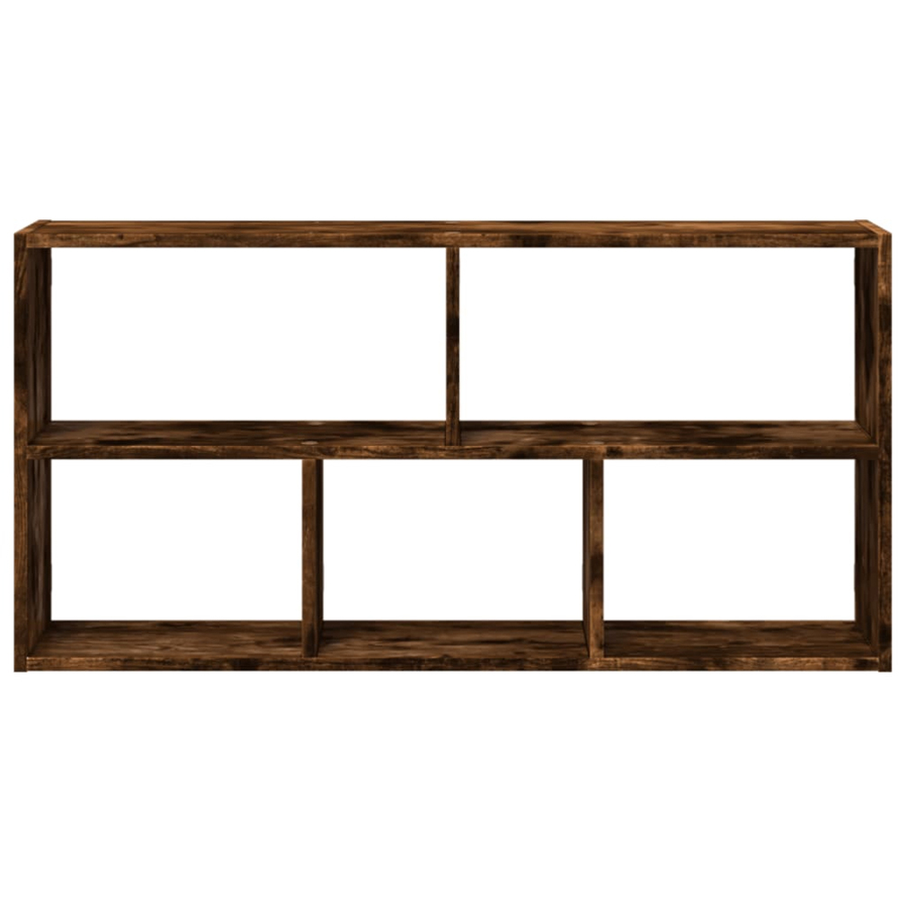 vidaXL 5 Open Shelf Smoked Oak Wall Shelf Image 3